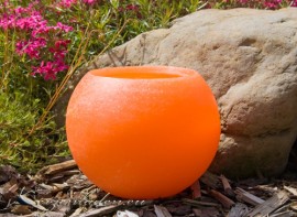 Gartenkerze Outdoorkerze Kugel Romantik 15cm orange