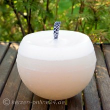 Gartenkerze Kugelkerze Outdoorkerze 15cm zweifarbig: creme/weiß