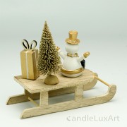 Holz Schlitten Weihnachtsfiguren 3 Varianten