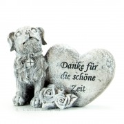 Trauerfigur Hund mit Aufschrift 10x13cm