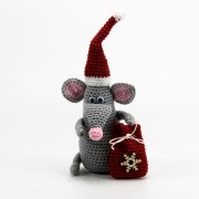 Weichnachts Maus 20cm - Strickware Amigurumi Handmade